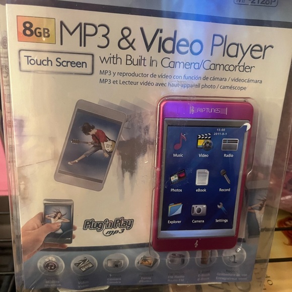 Riptunes 8GB MP3 and Video Player MP-2128 PINK Built In Camera/Camcorder open bo - Picture 3 of 6